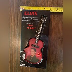 Vintage Christmas Elvis Ornament that plays That’s All Right Music Plays Working